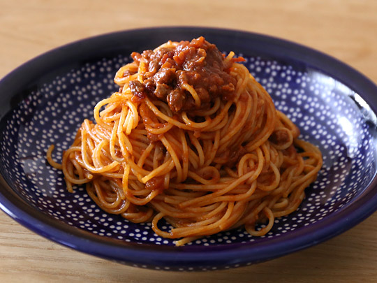 ハインツ　大人むけのパスタ　牛肉とイベリコ豚の粗挽きボロネーゼ　出来上がり